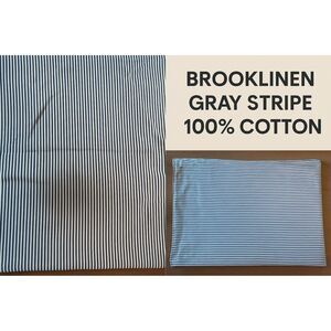 Single Brooklinen Gray Pinstripe Standard Pillowcase 100% Egyptian Cotton